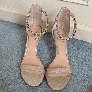 Elegant Gold Heeled Sandals